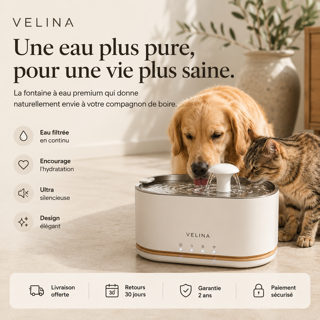VELINA Flow — Purer water, every day.